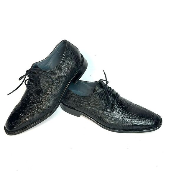 David X Genuine Lizard and Ostrich Men's Dress Shoes Black Size 9.5 - Picture 6 of 14